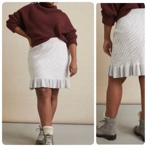 Anthropologie Dolan‎ Sweater Skirt Gray White Zebra Stripe 2X NWT